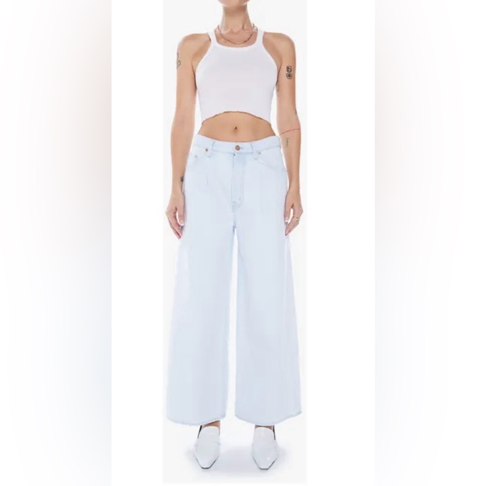 SNACKS Mother The Pleated Double Dip Puddle Jeans | Blue Slushie *New with tags!